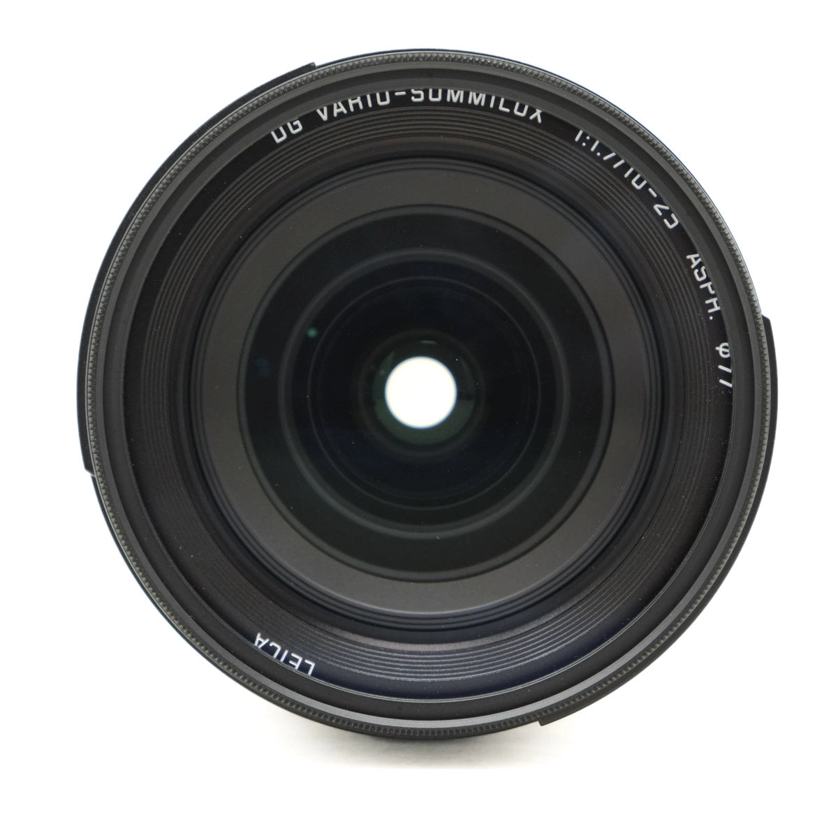 Camera lens with Leica branding on a white background