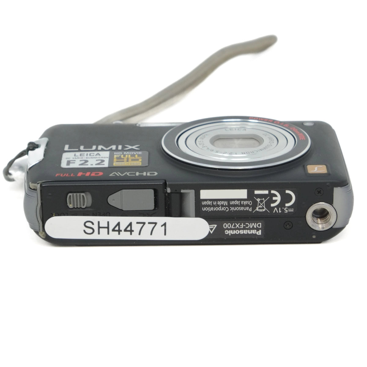 Digital camera with visible branding on a white background