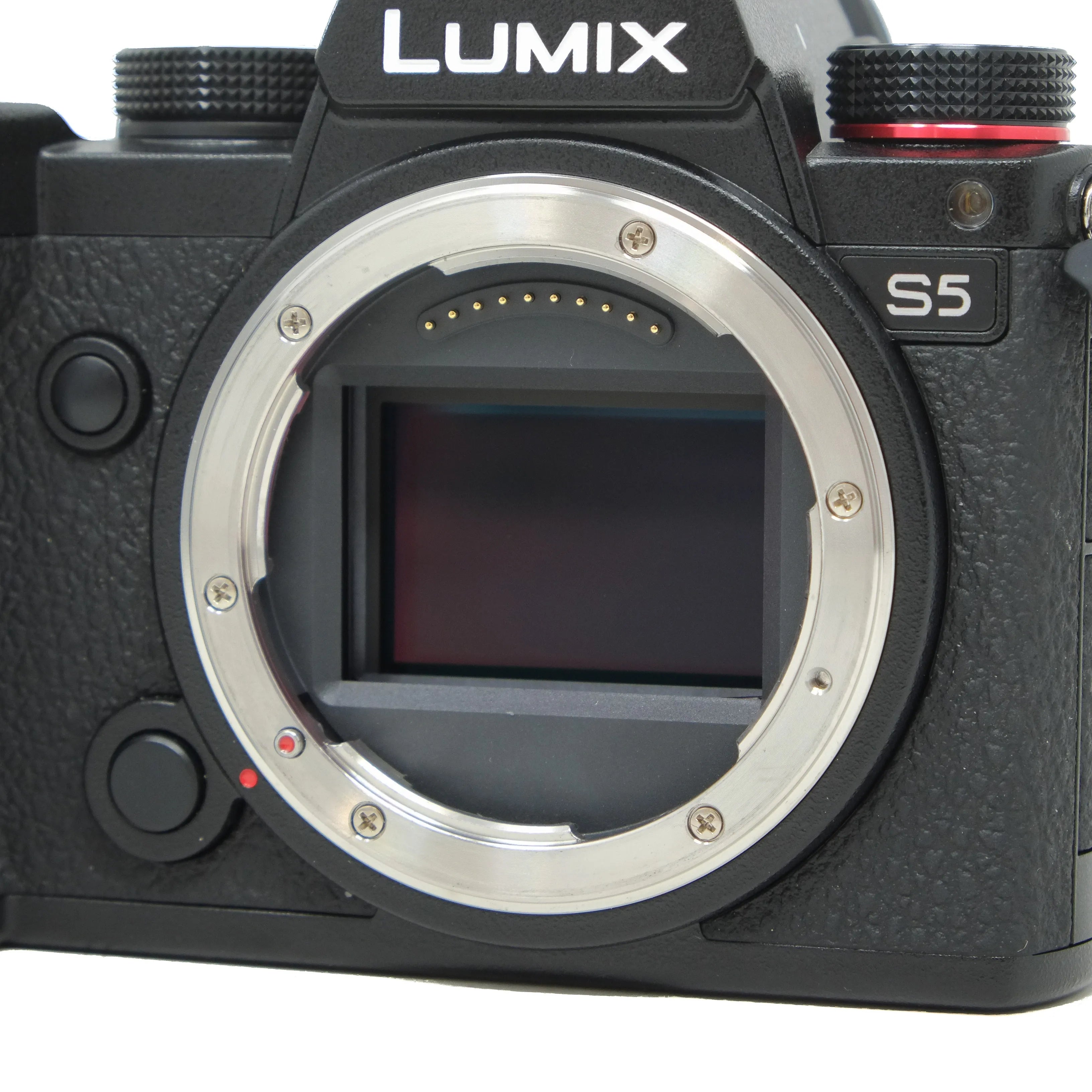 Lumix S5 camera body on a white background