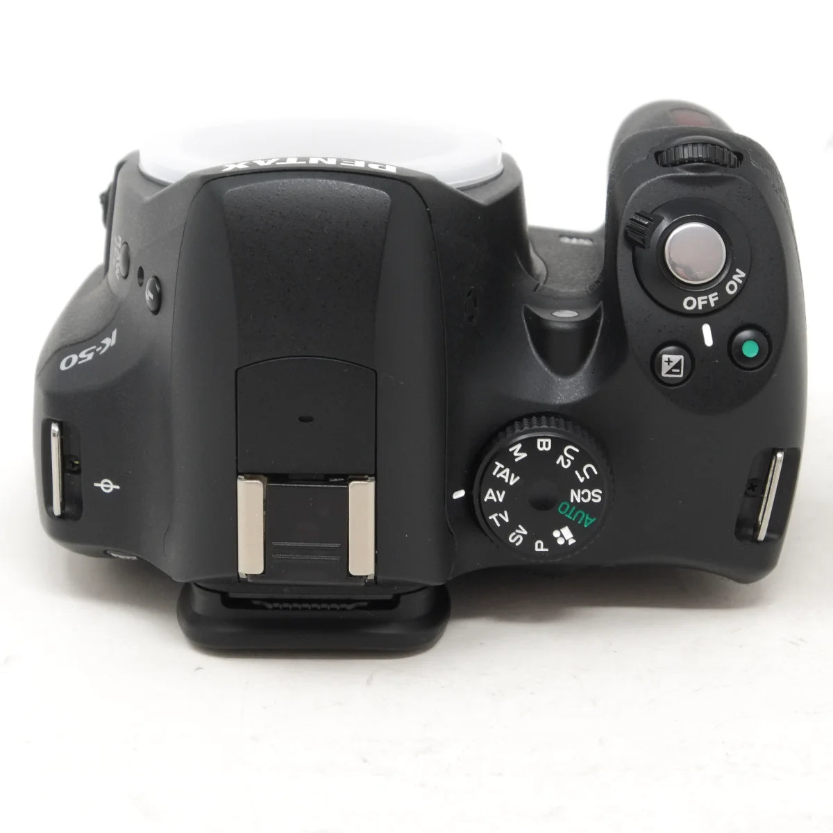 Used Pentax K-50 DSLR camera - top angle