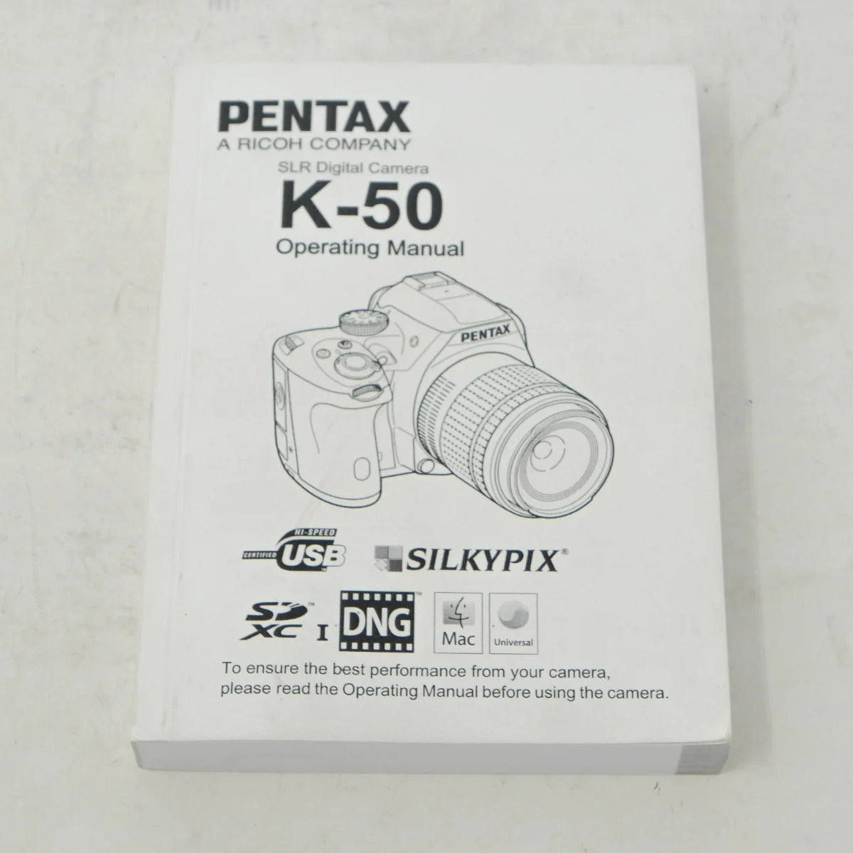 Used Pentax K-50 DSLR camera - instructions