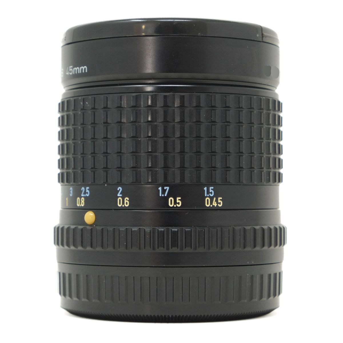 Used Pentax SMC Pentax-A 645 45mm f2.8 lens - side angle