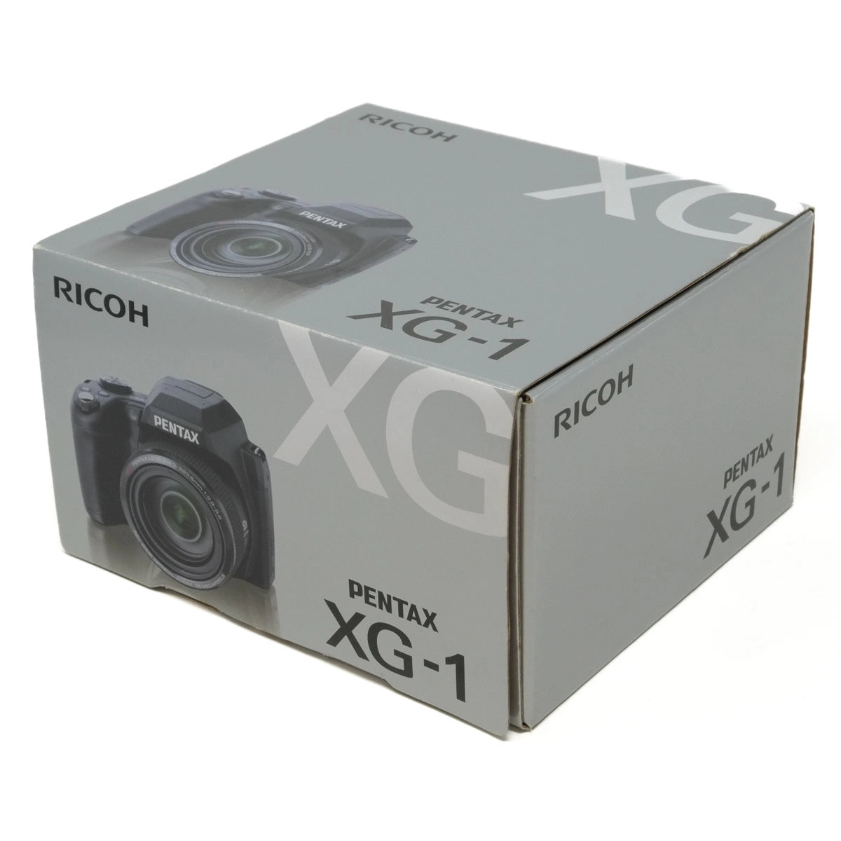 Pentax XG-1 camera packaging box on a white background
