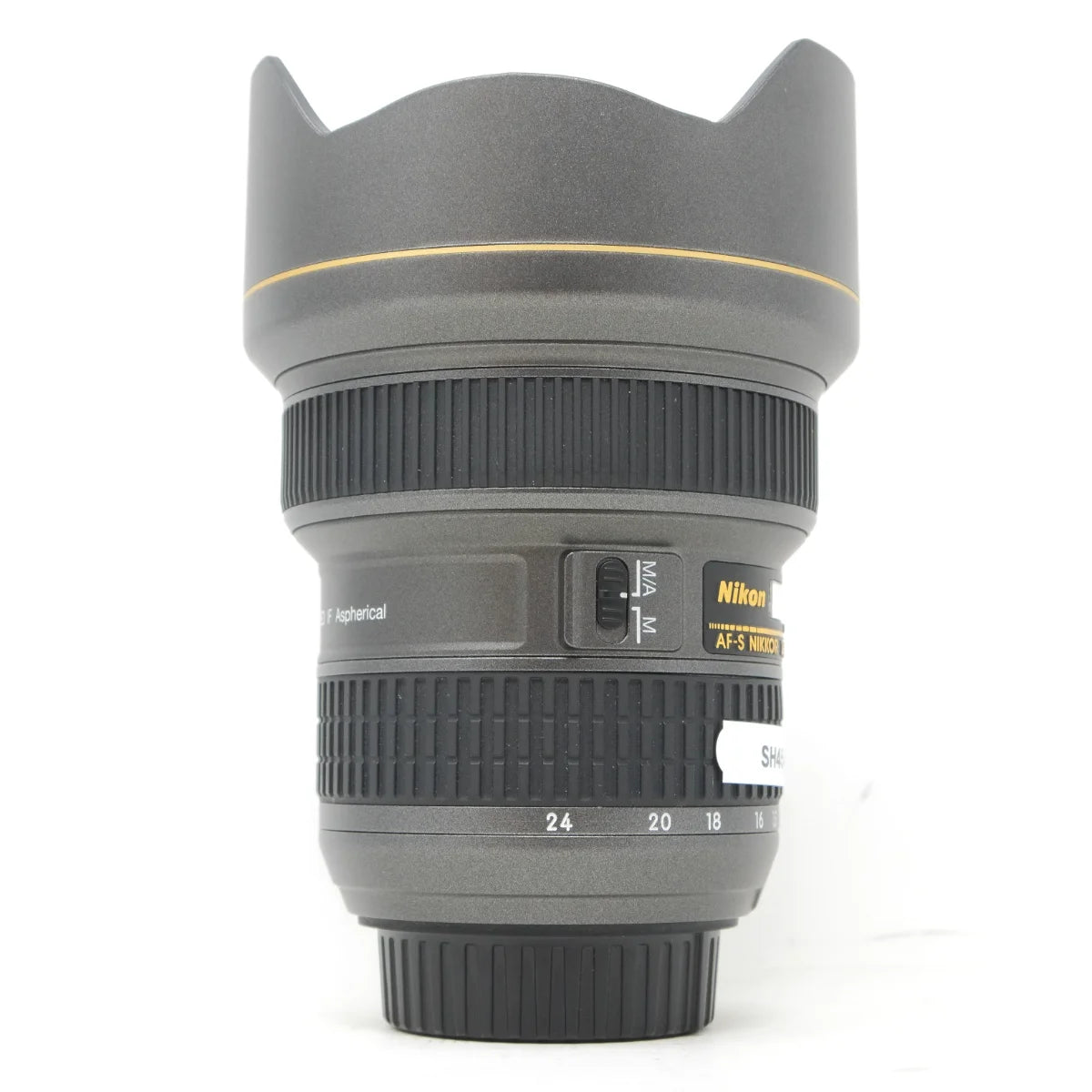 Used Rare Nikon AF-S 14-24mm F2.8 100th anniversary Edition - side angle