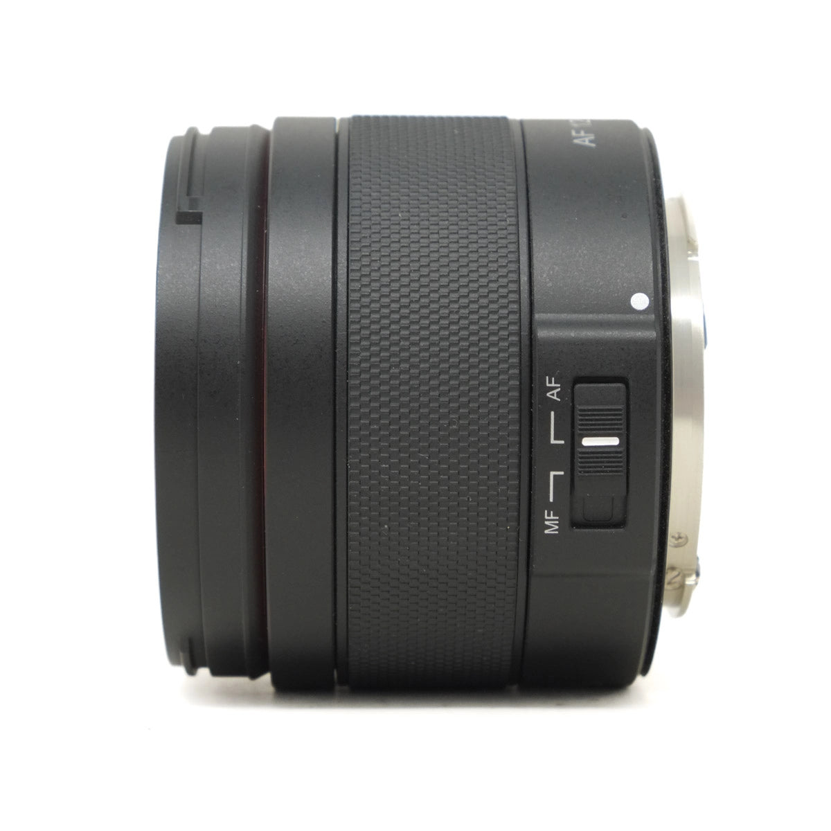 Camera lens with control buttons on a white background