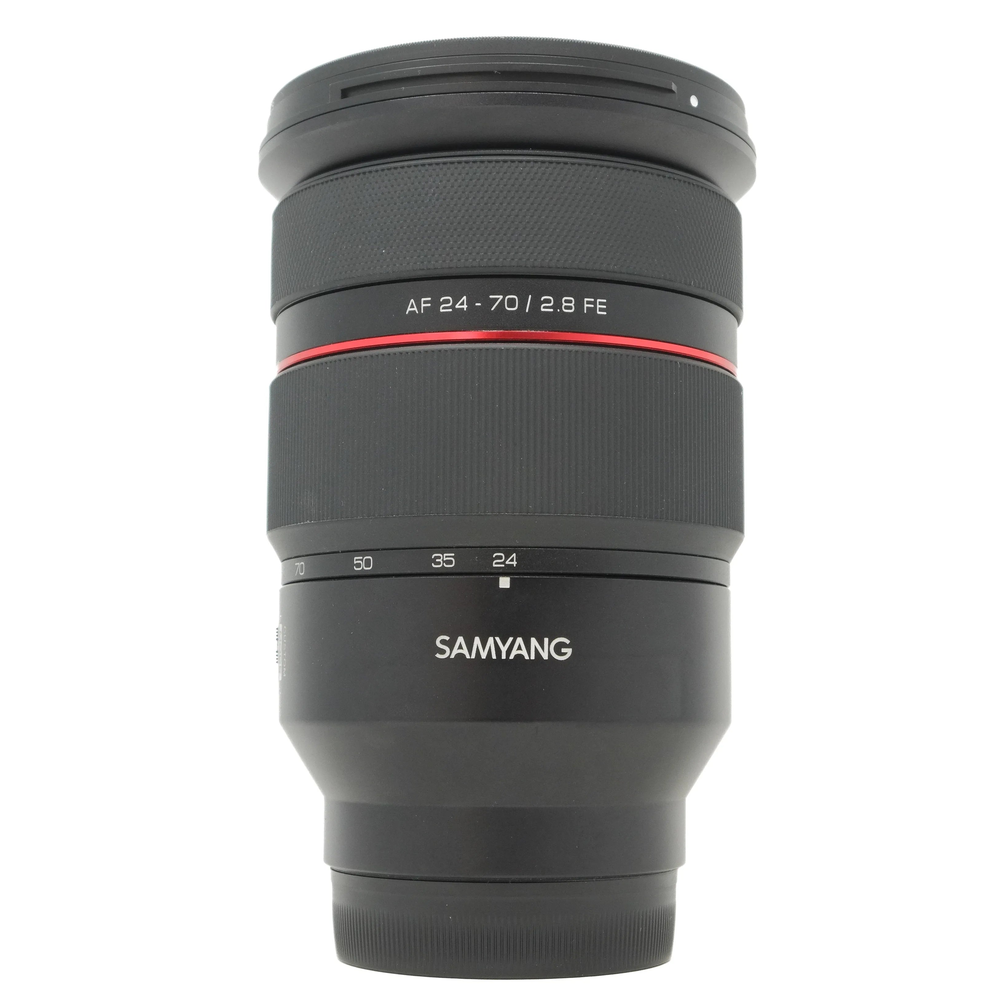 Camera lens with Samyang branding on a white background