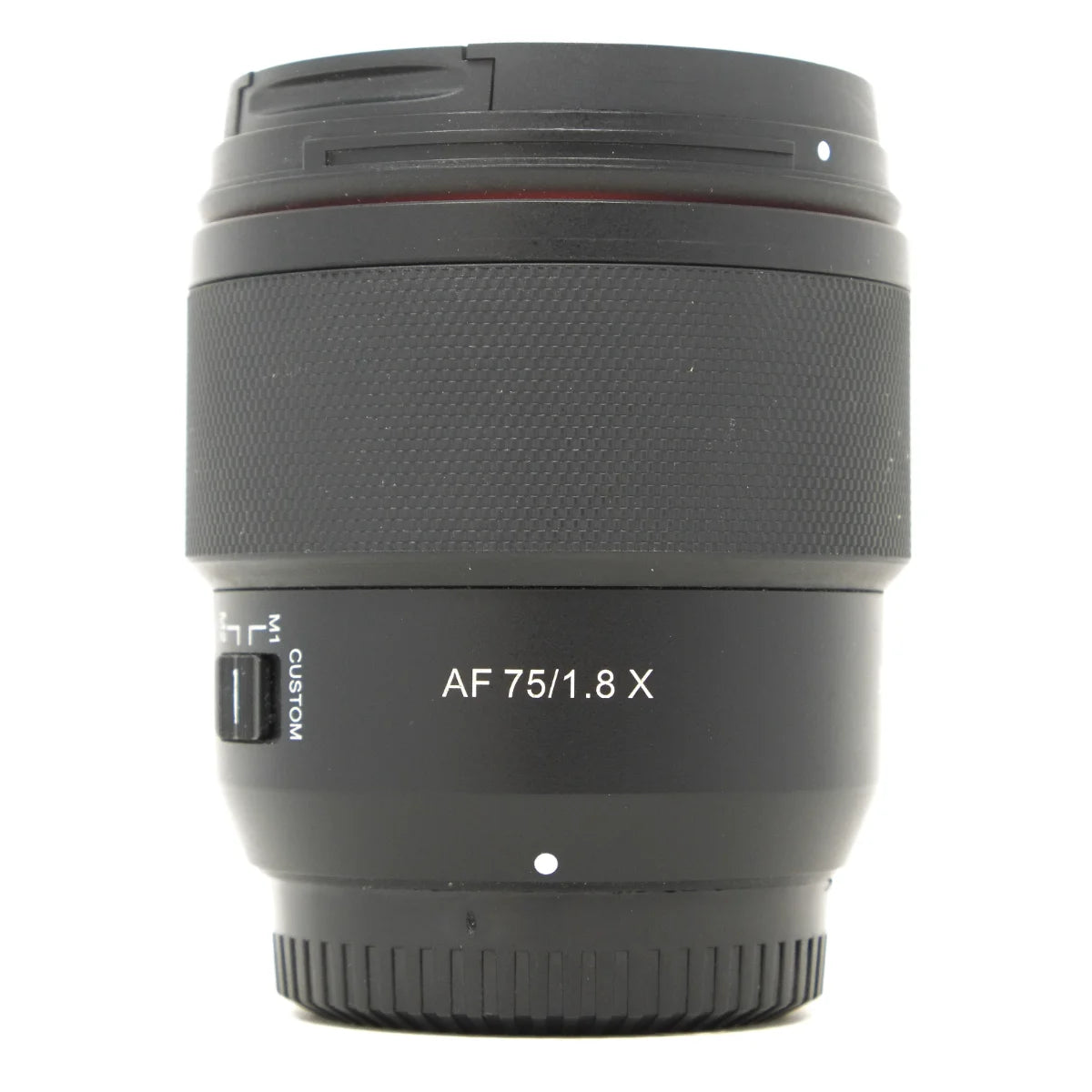Used Samyang AF 75mm F1.8 Lens in Fuji X Mount - front angle