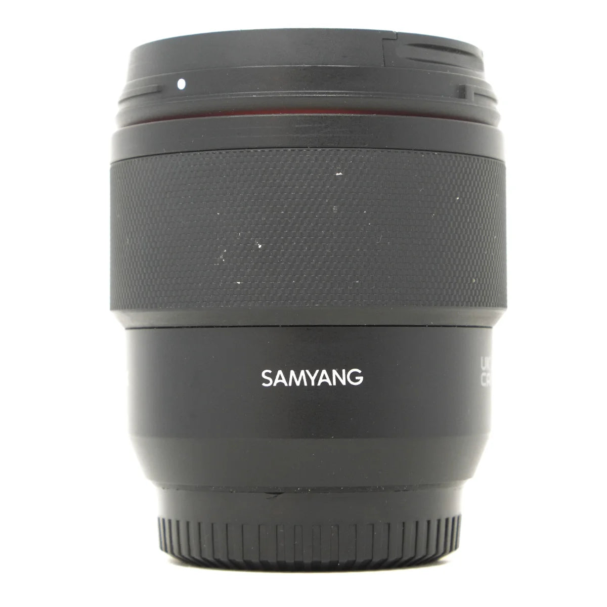 Used Samyang AF 75mm F1.8 Lens in Fuji X Mount - side angle