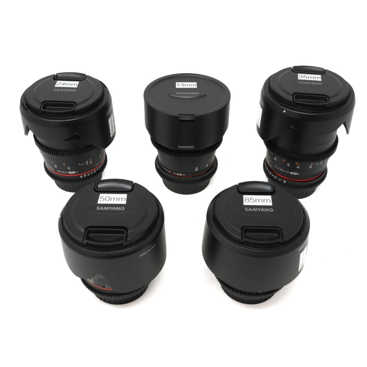 Used Samyang VDSLR UMC II Cine 5 Lens Kit + Case - Top angle
