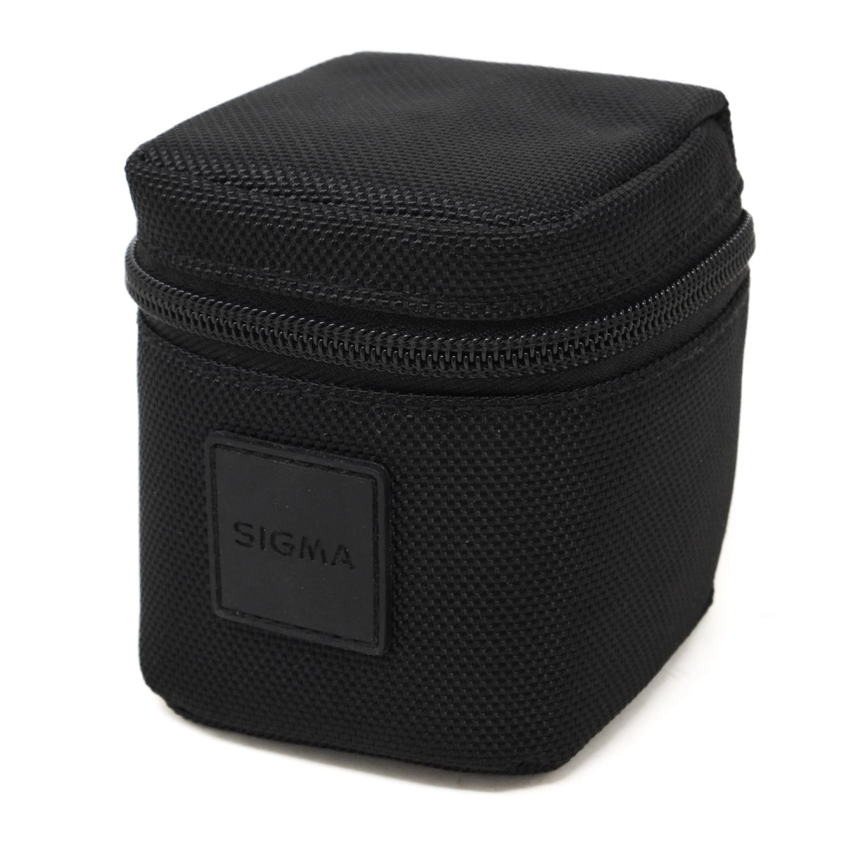 Black camera lens case with Sigma logo on a white background