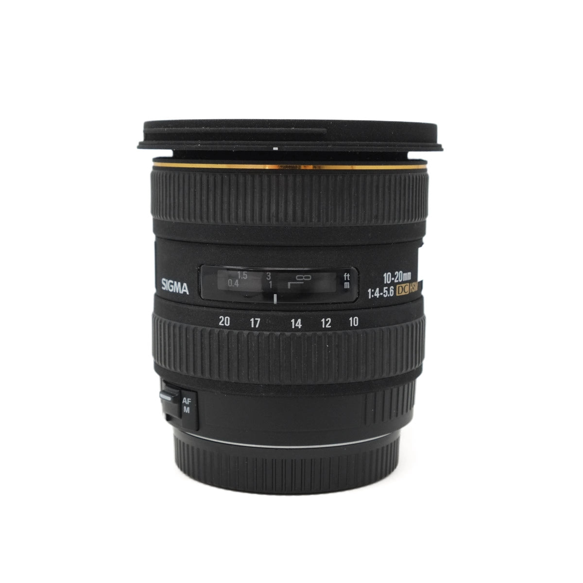 Sigma camera lens on a white background