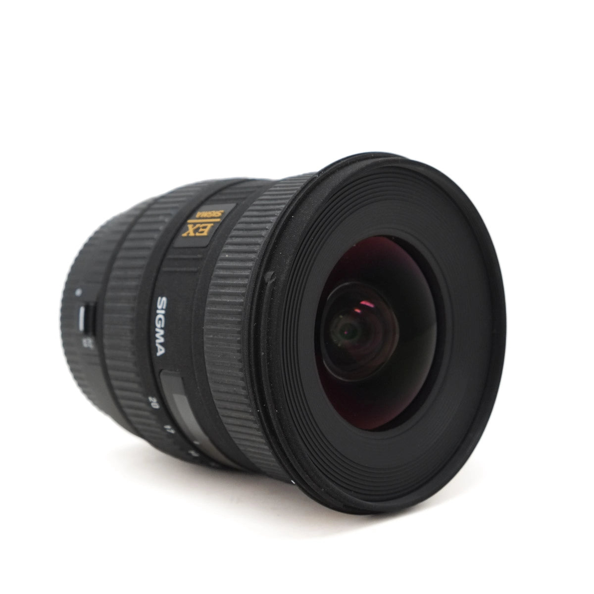 Sigma camera lens on a white background