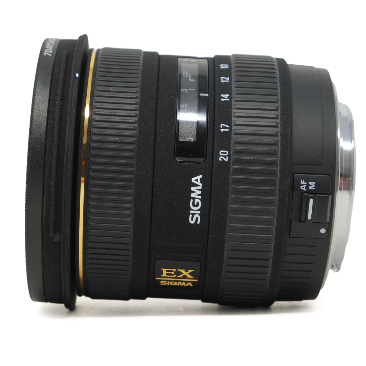 Sigma camera lens on a white background