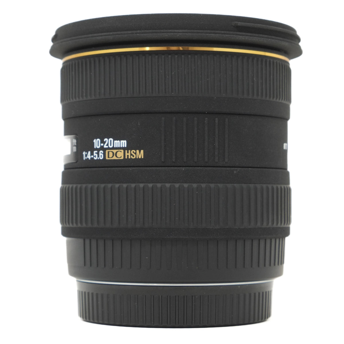 Used Sigma 10-20mm F4-5.6 DC HSM wide angle lens in Canon EF-S fitting - side angle