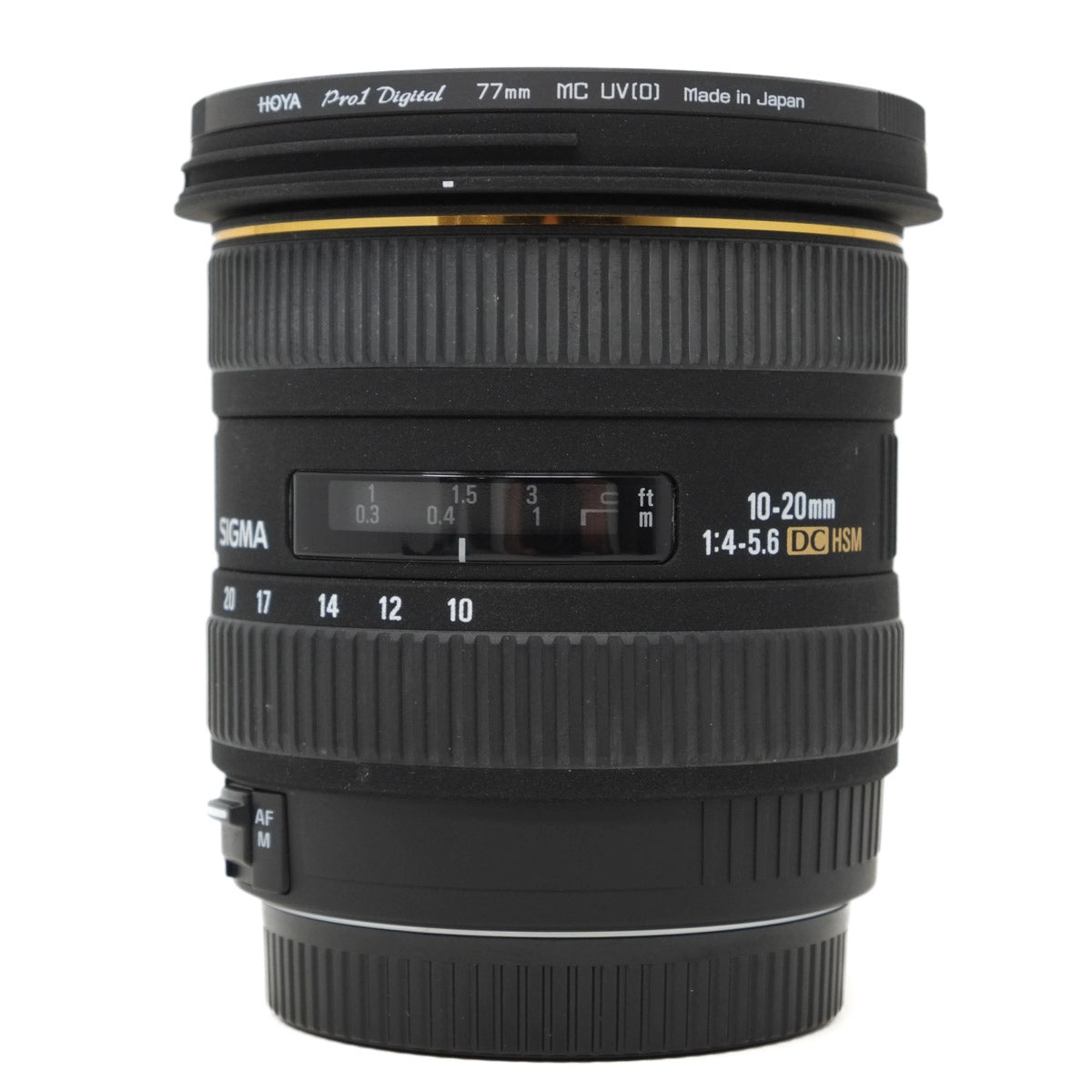 Sigma camera lens on a white background