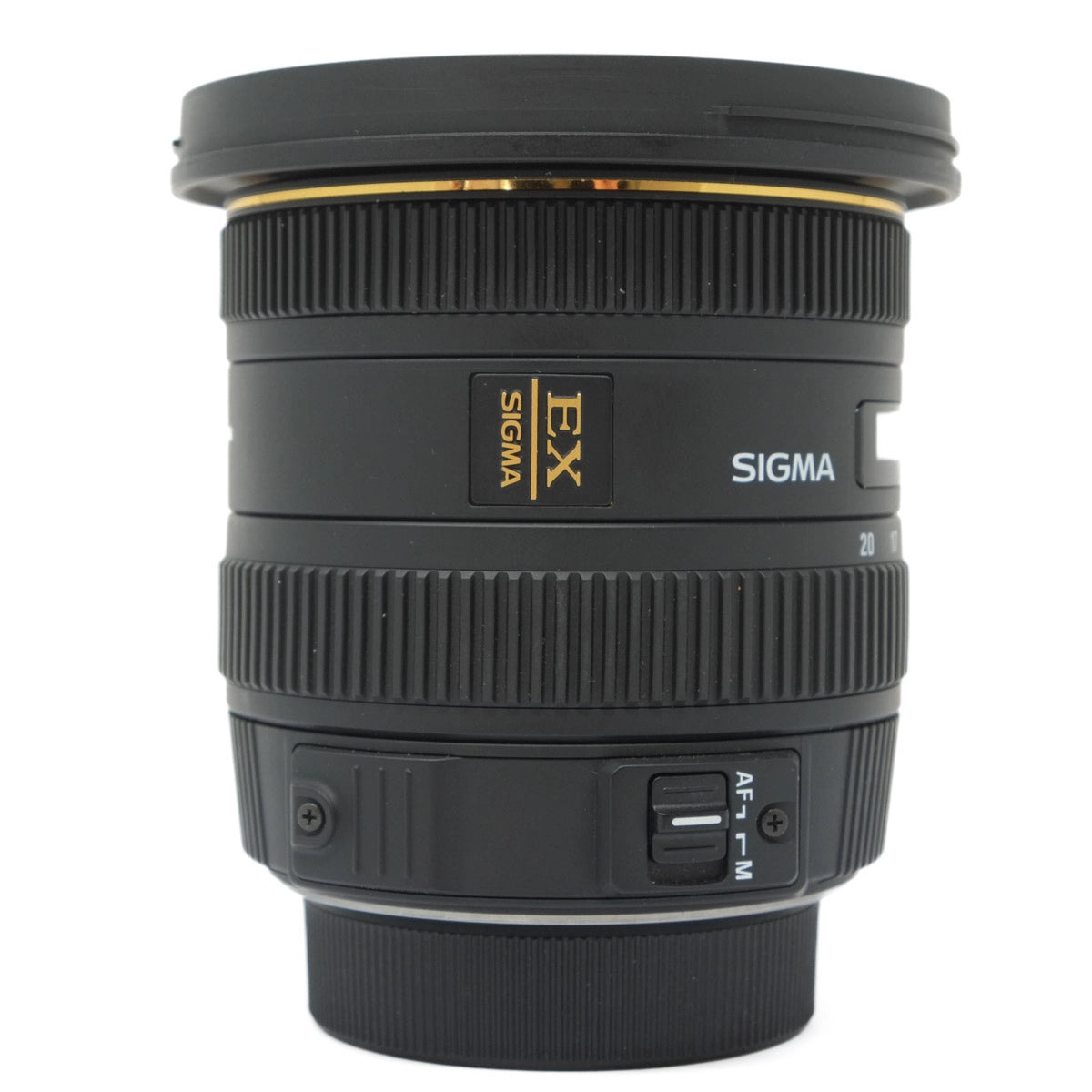 Sigma camera lens on a white background