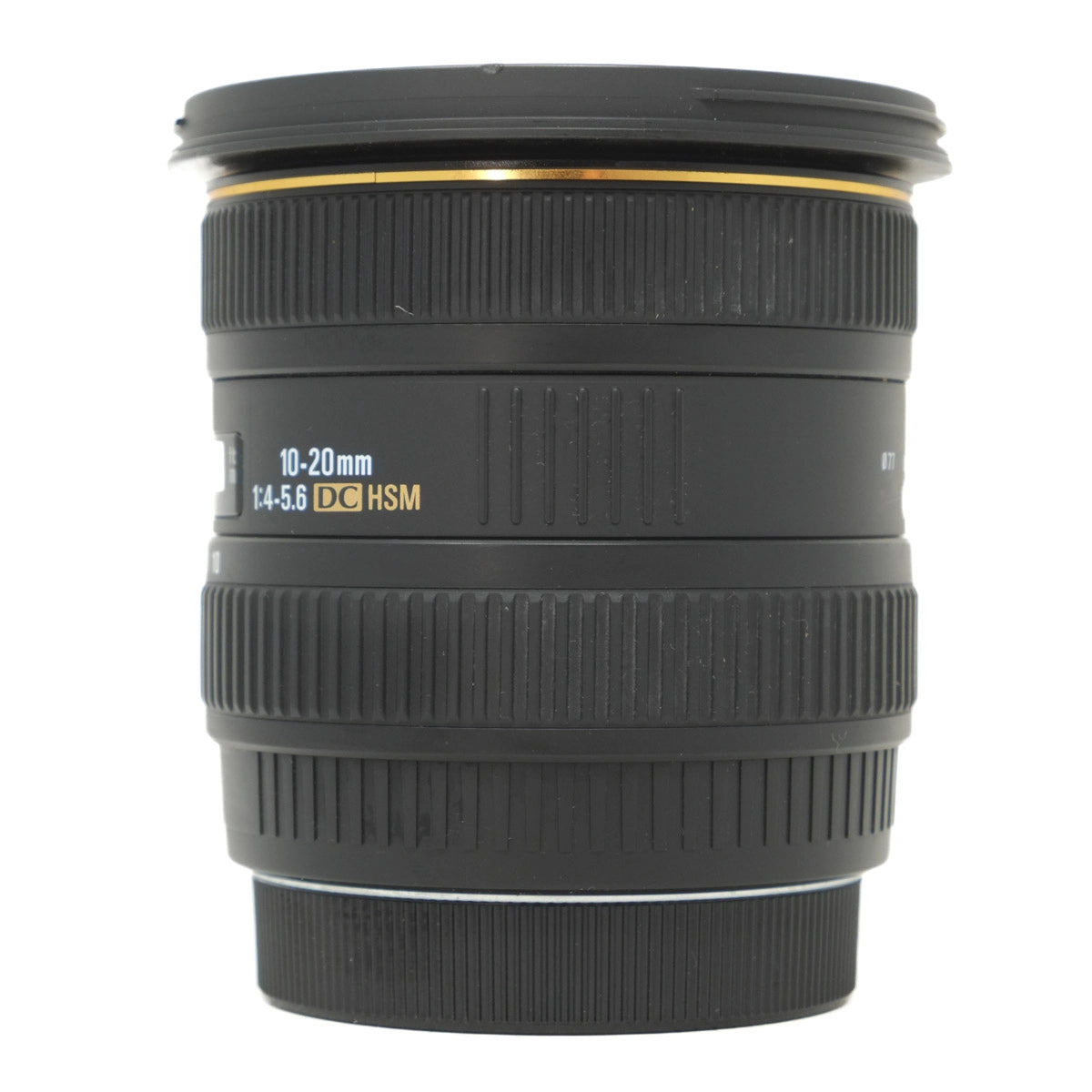 Used Sigma 10-20mm f4-5.6 DC wide angle lens in Canon EF fitting - side angle