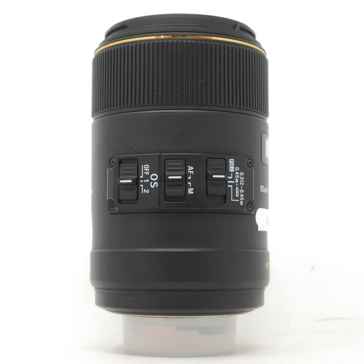 Used Sigma 105mm F2.8 DG Macro HSM Lens in Nikon F - side angle