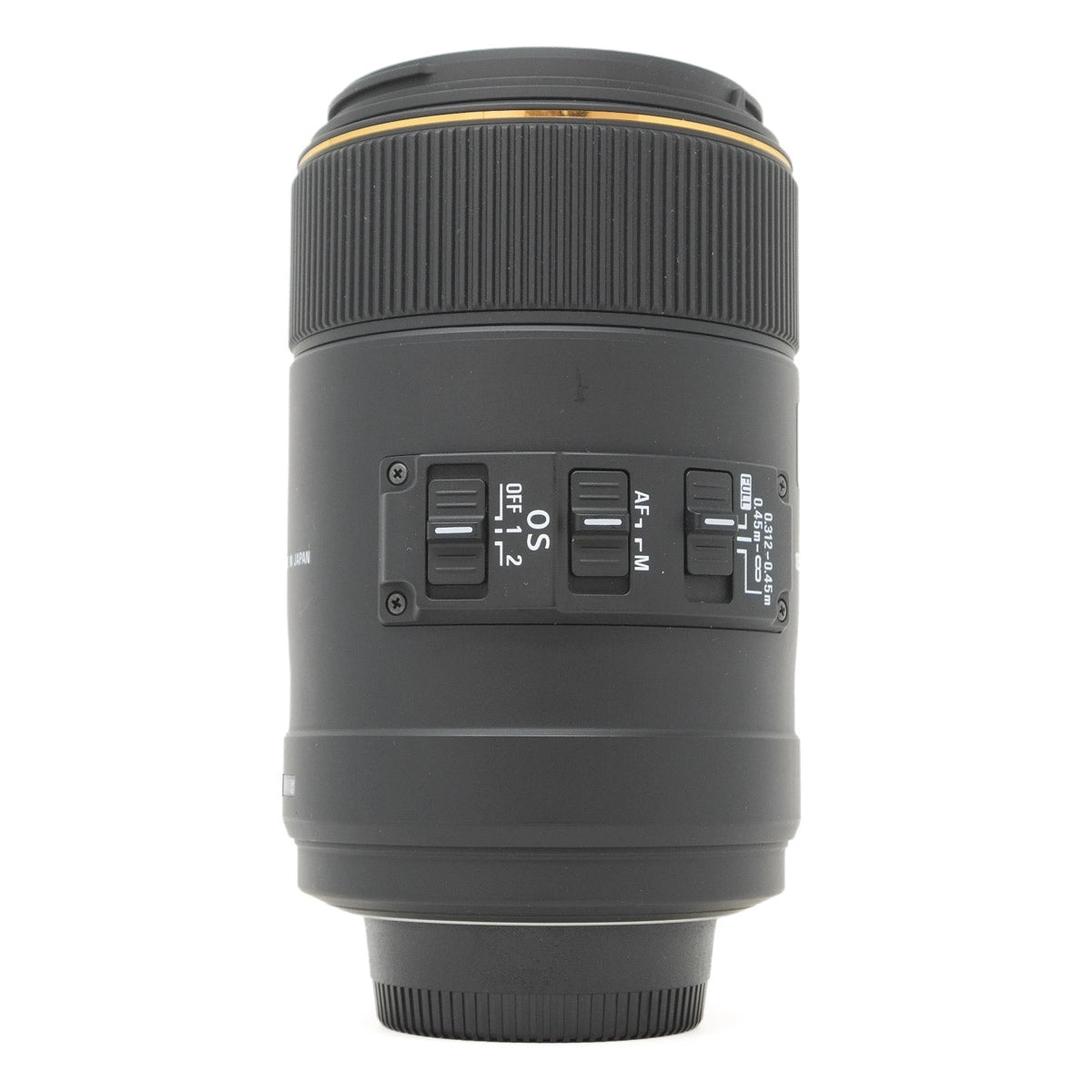 Used Sigma 105mm F2.8 DG Macro OS HSM Lens in Nikon F Mount - front angle
