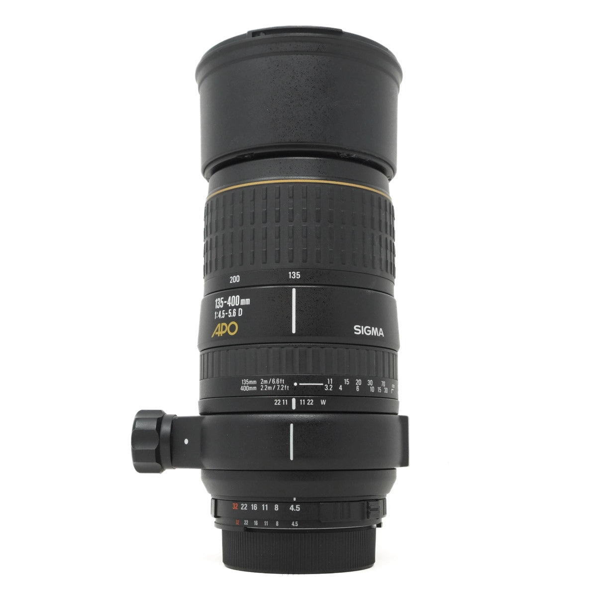 Used Sigma 135-400mm F4.5-5.6 APO lens in Nikon F Mount - front angle