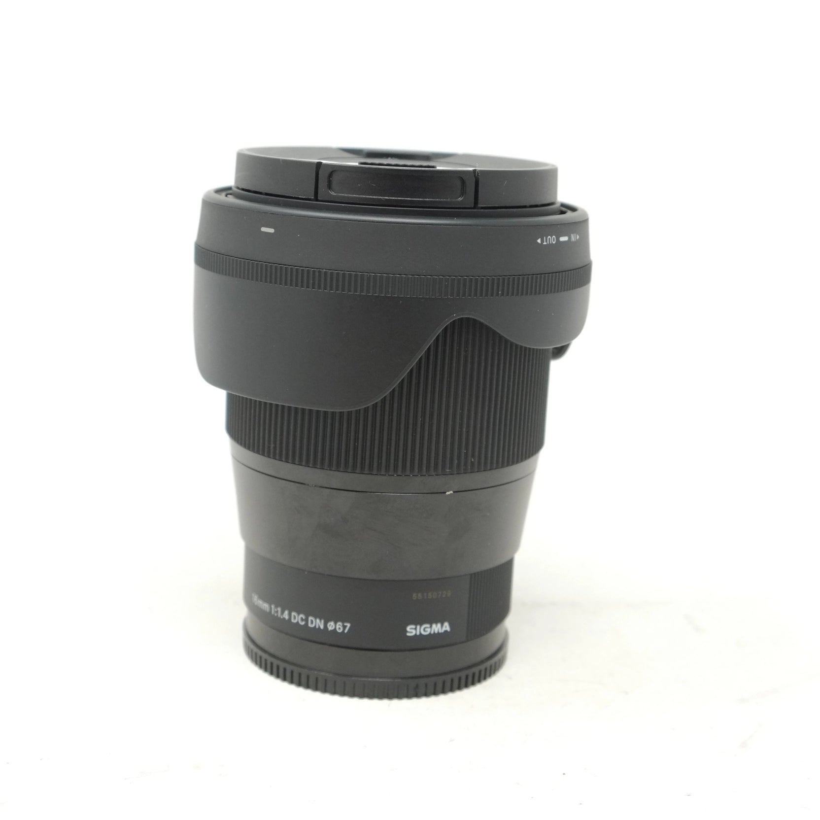 Sigma camera lens on a white background