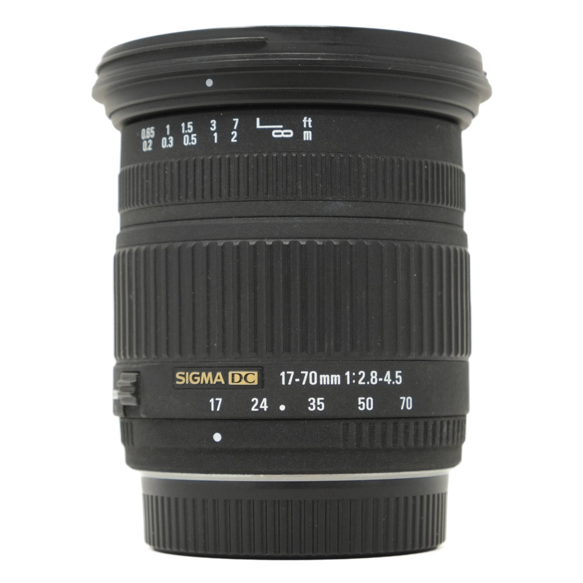 Sigma camera lens on a white background
