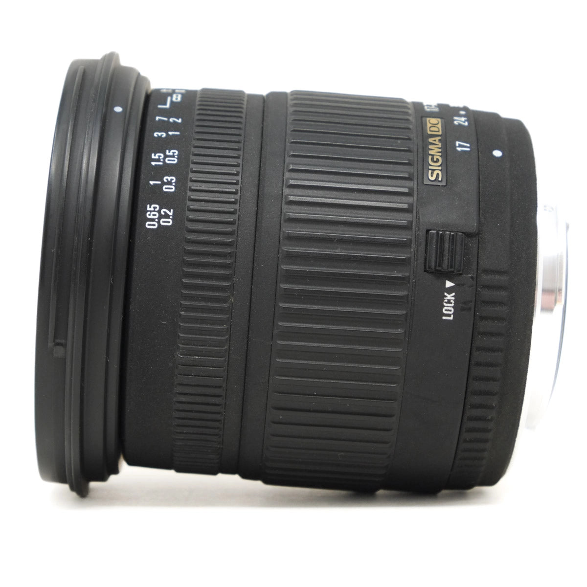 Sigma camera lens on a white background