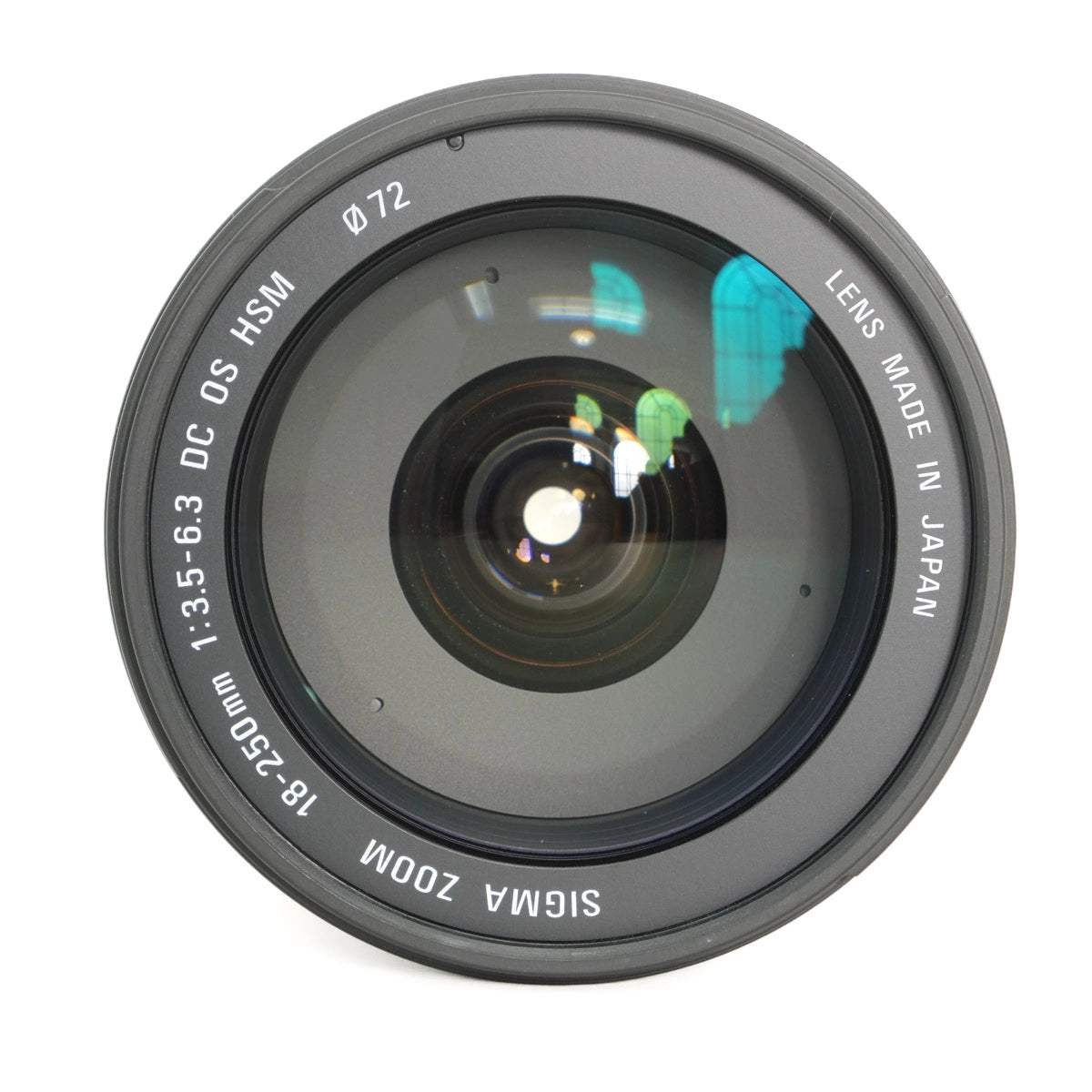 Sigma camera lens on a white background