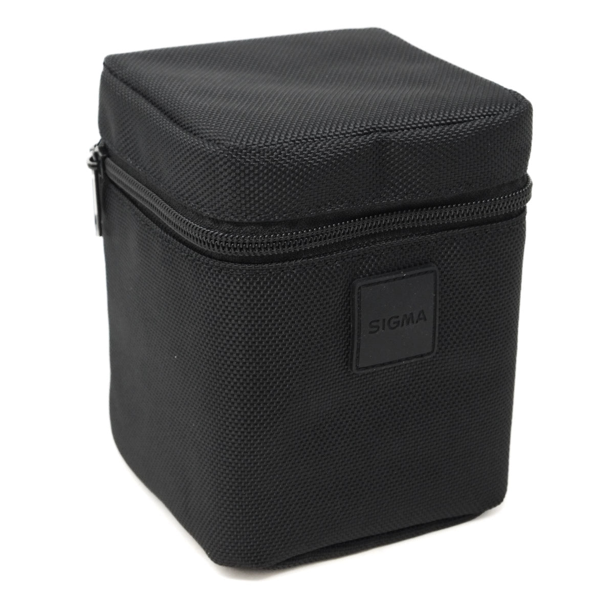 Black camera lens case with Sigma logo on a white background