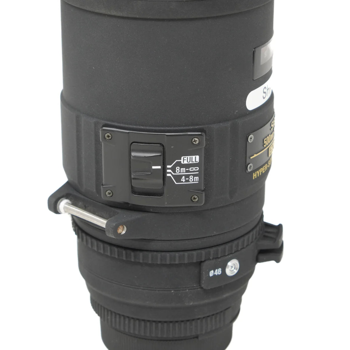 Used Sigma 500mm F4.5 APO EX DG HSM Lens in Nikon F Mount - side angle