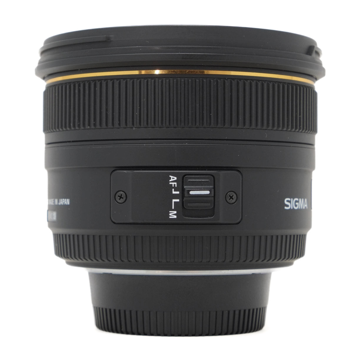 Sigma camera lens on a white background