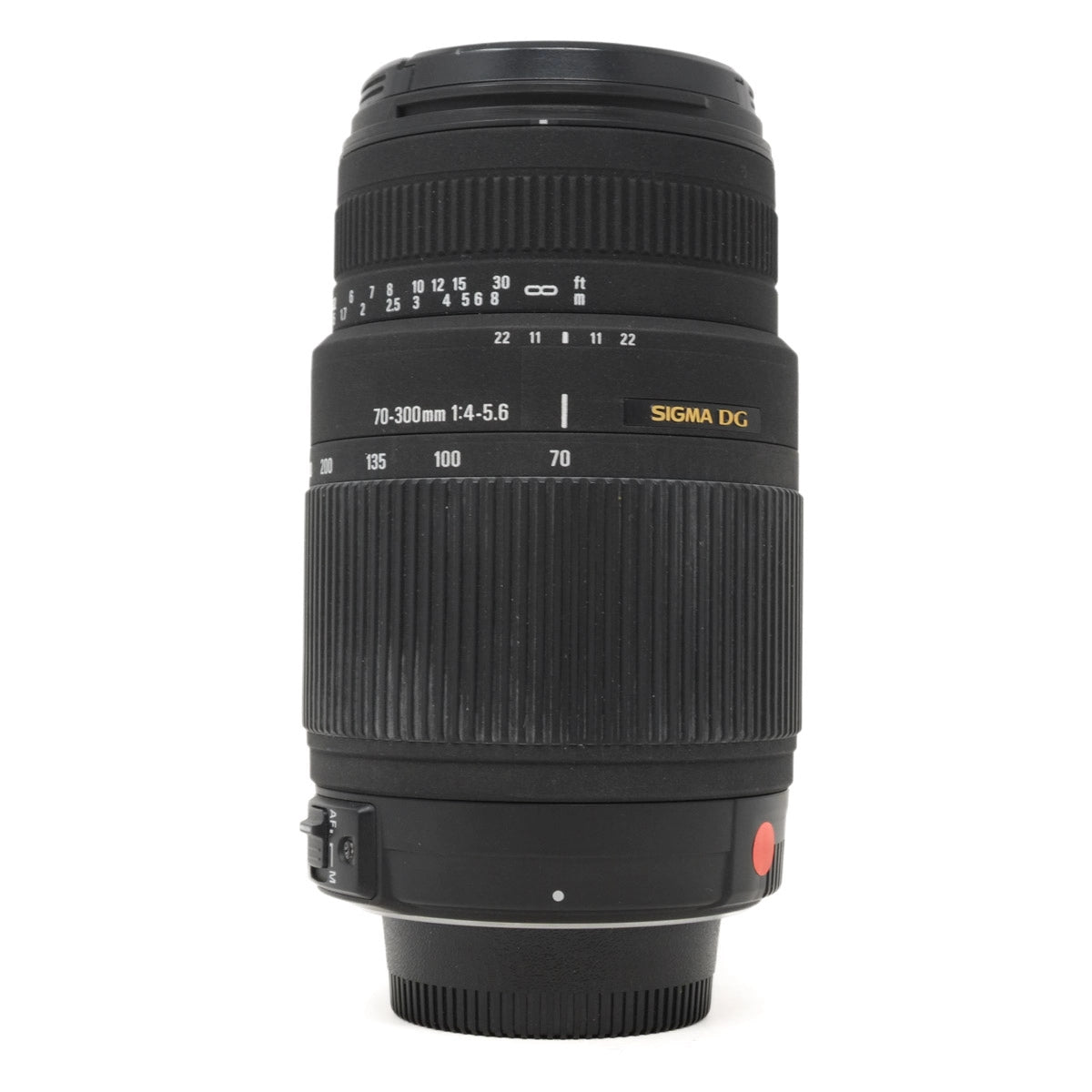 Sigma camera lens on a white background