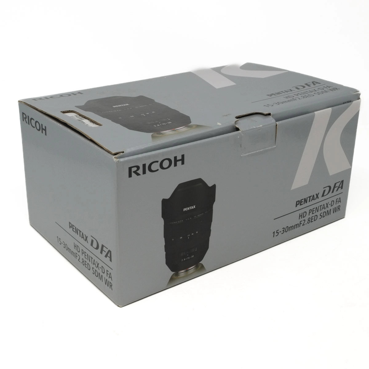 Ricoh Pentax DFA camera lens packaging on a white background