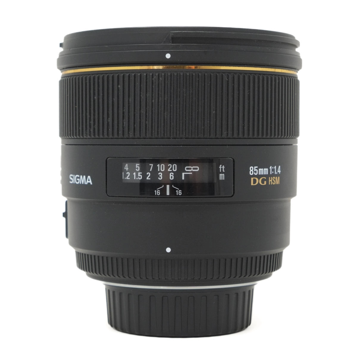 Sigma camera lens on a white background