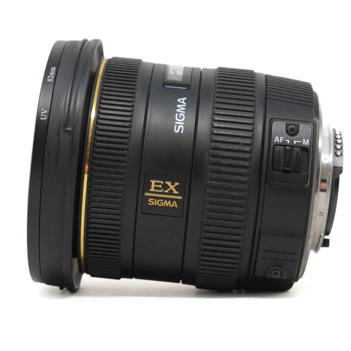 Sigma camera lens on a white background