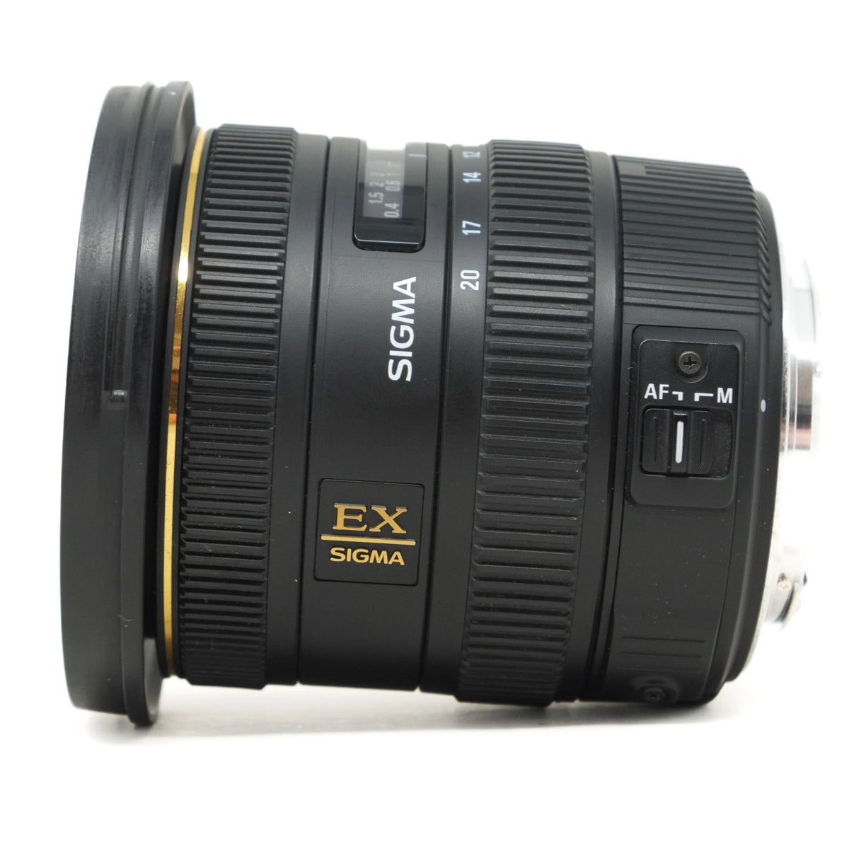 Sigma camera lens on a white background