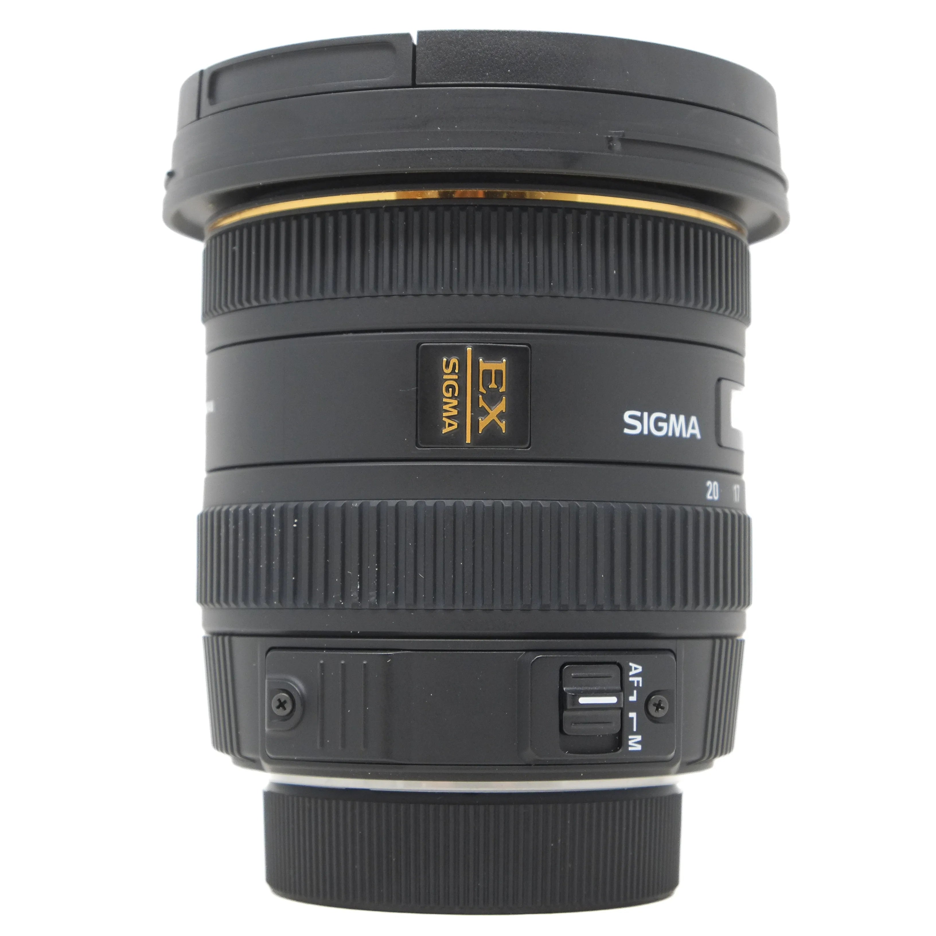 Sigma camera lens on a white background