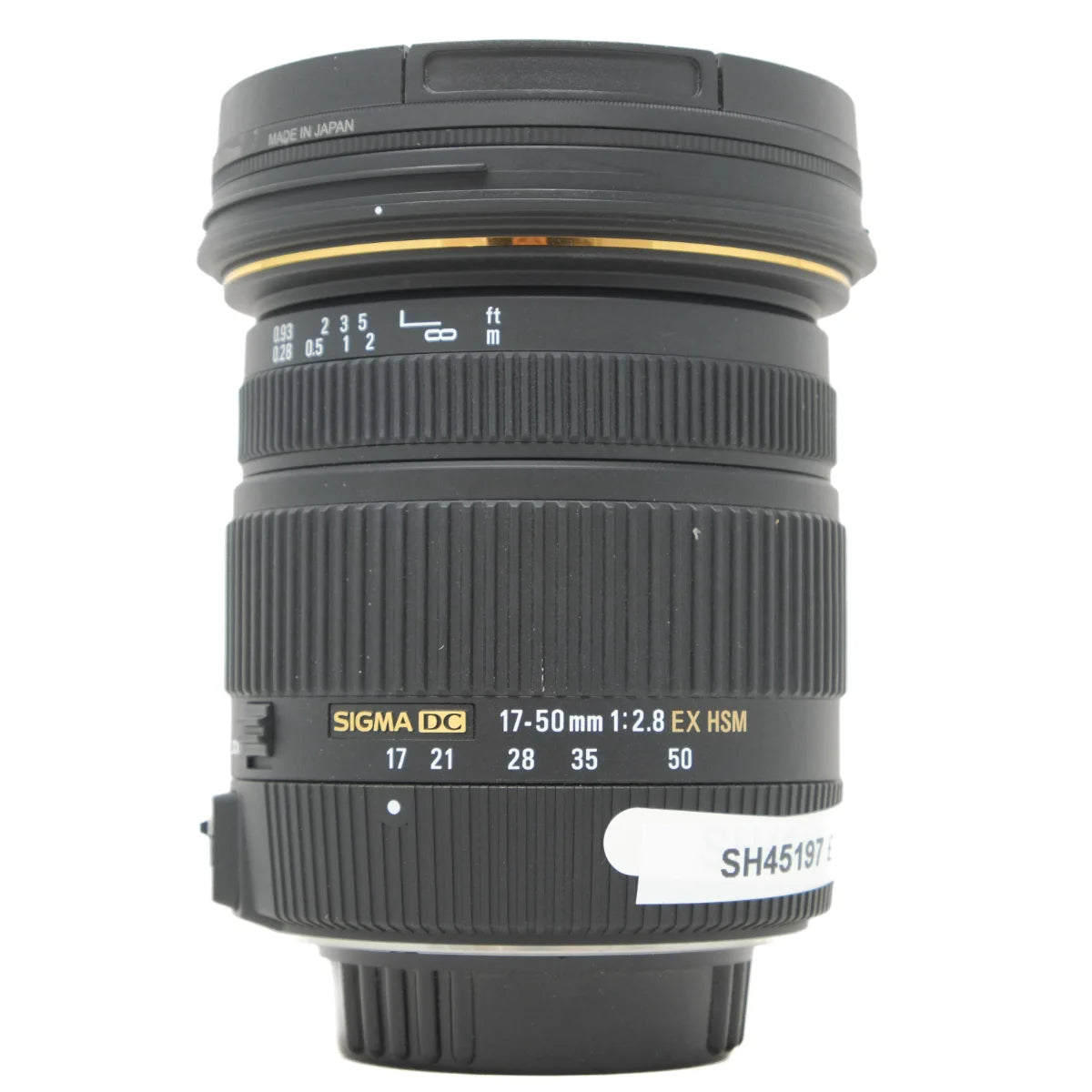 Used Sigma DC 17-50mm F2.8EX HSM OS Lens in Nikon F Mount - front angle