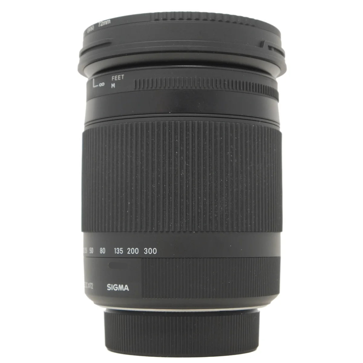 Used Sigma DC 18-300mm F3.5-6.3 DC Lens in Nikon F mount - side angle
