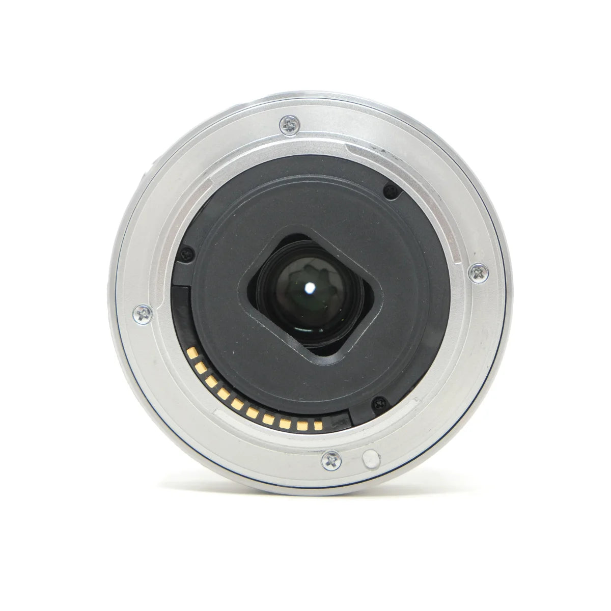 Used Sony 16mm F2.8 Pancake Lens in Silver E Mount - bottom angle