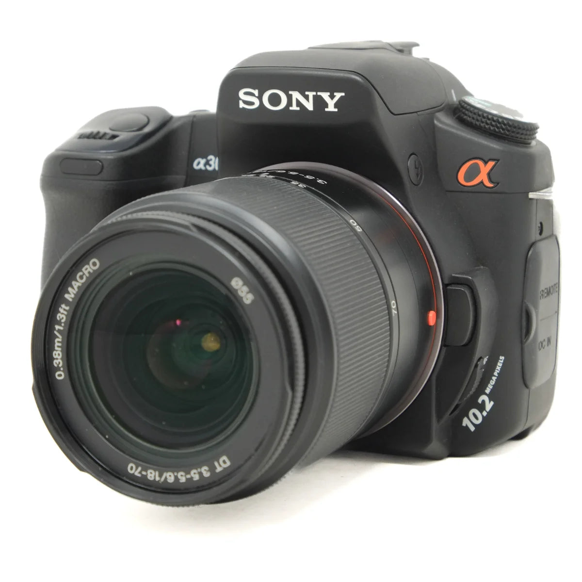 Used Sony A300 DSLR camera with 18-70mm lens - front angle