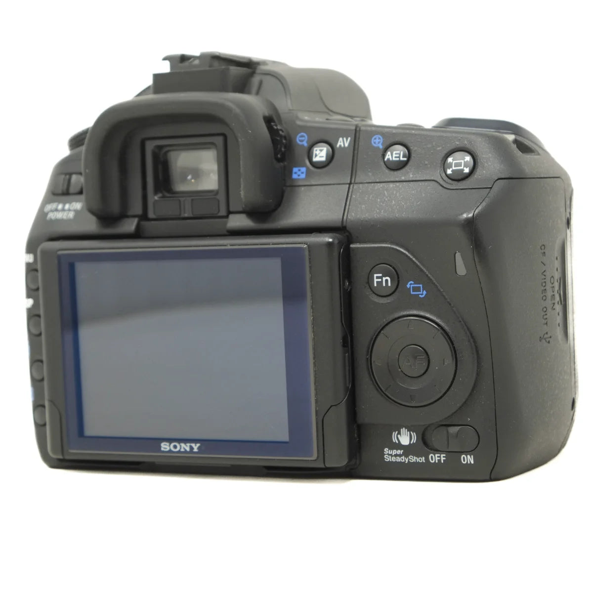 Used Sony A300 DSLR camera with 18-70mm lens - back angle