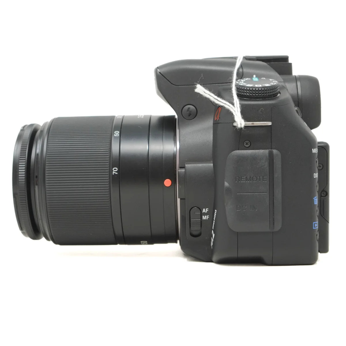 Used Sony A300 DSLR camera with 18-70mm lens - side angle