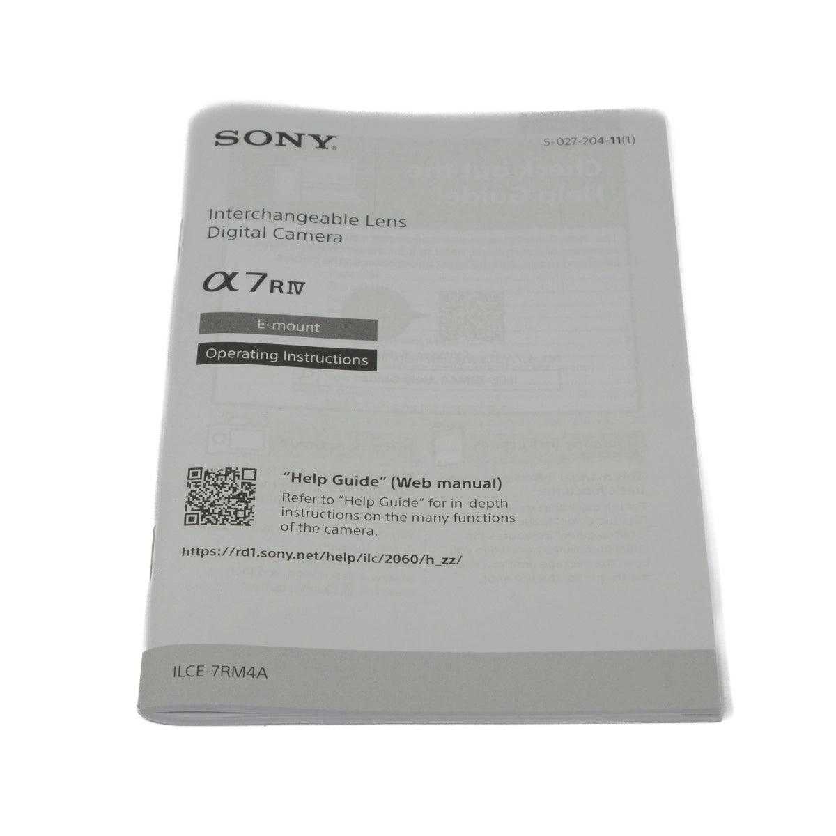 Sony camera manual on a white background