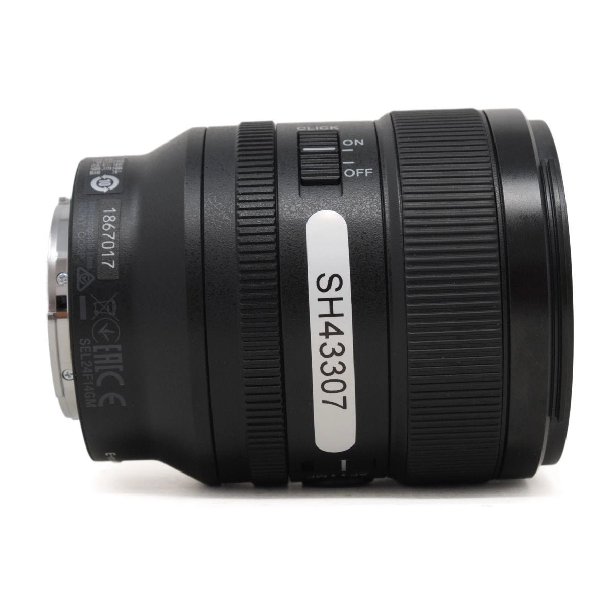 Used Sony FE 24mm f/1.4 GM Prime Lens - side angle
