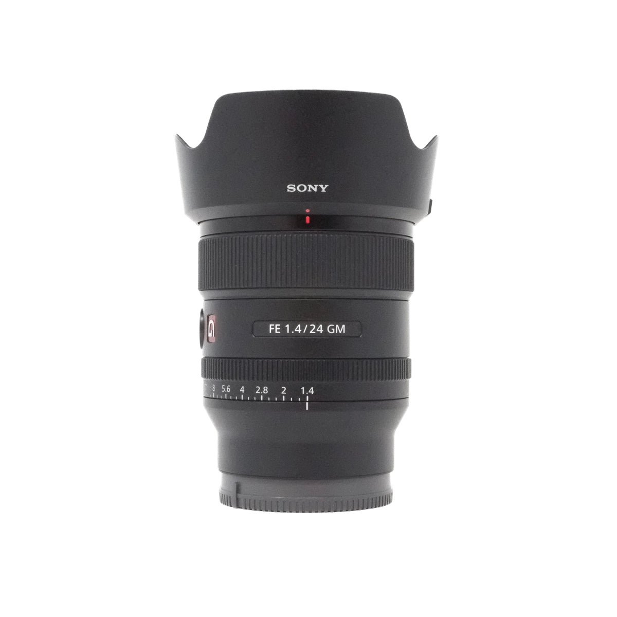 Used Sony FE 24mm f1.4 GM lens top angle