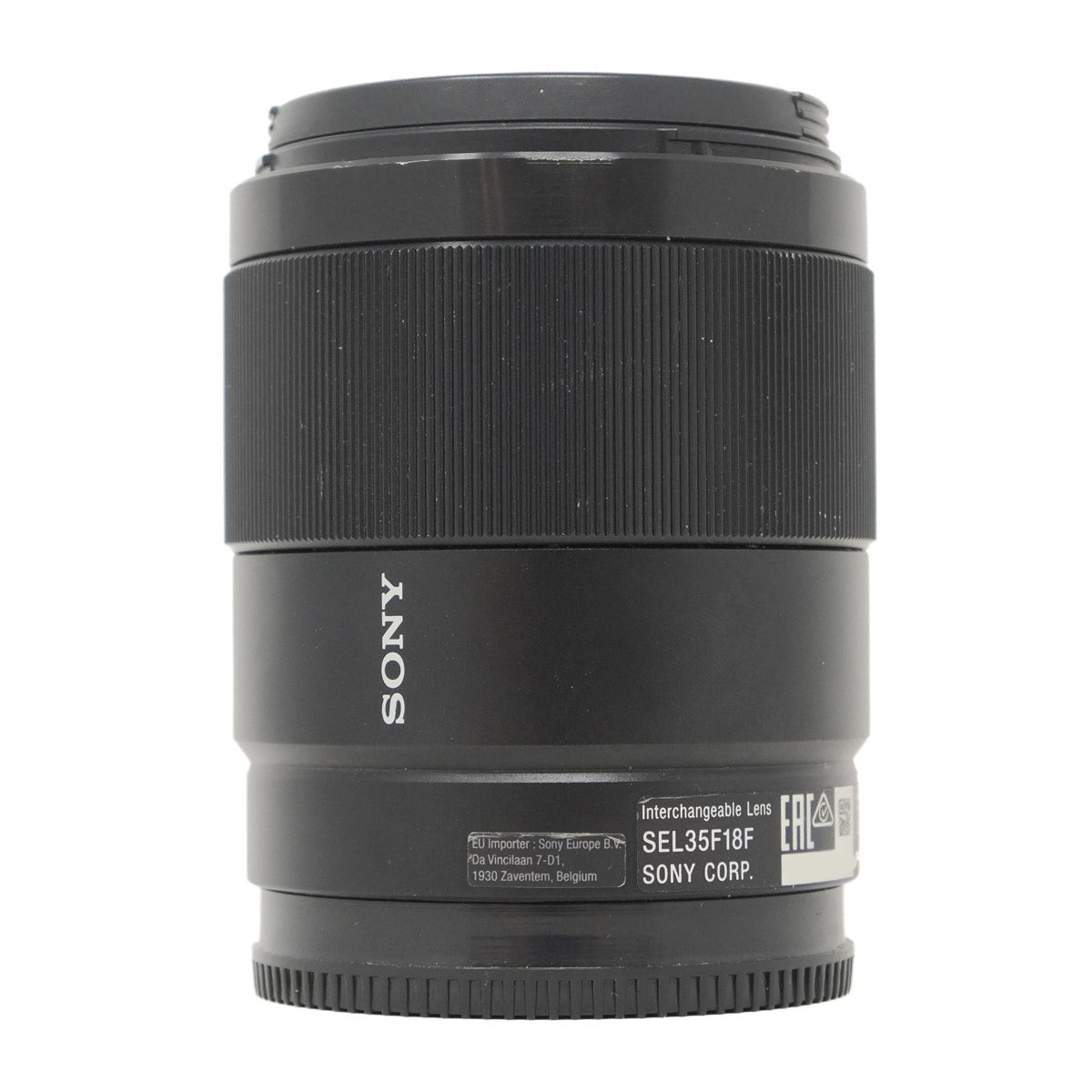 Sony camera lens on a white background