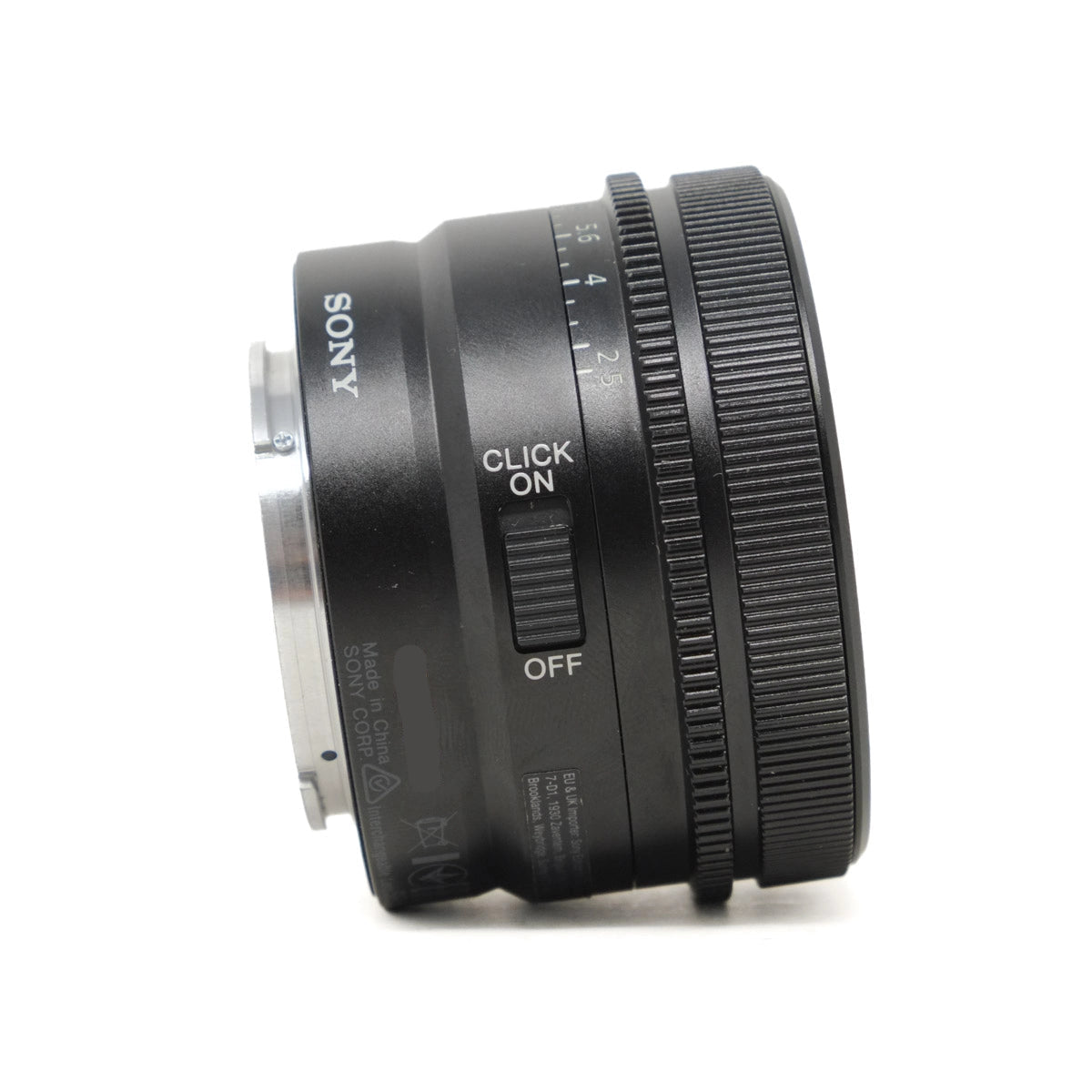 Sony camera lens on a white background