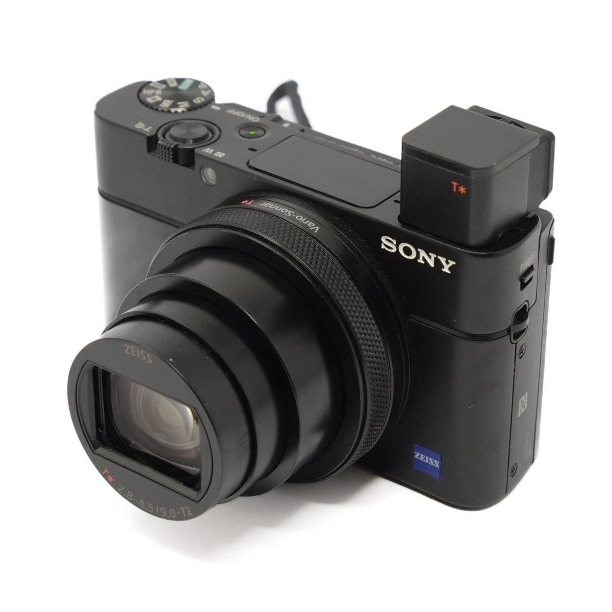 Sony camera with lens on a white background