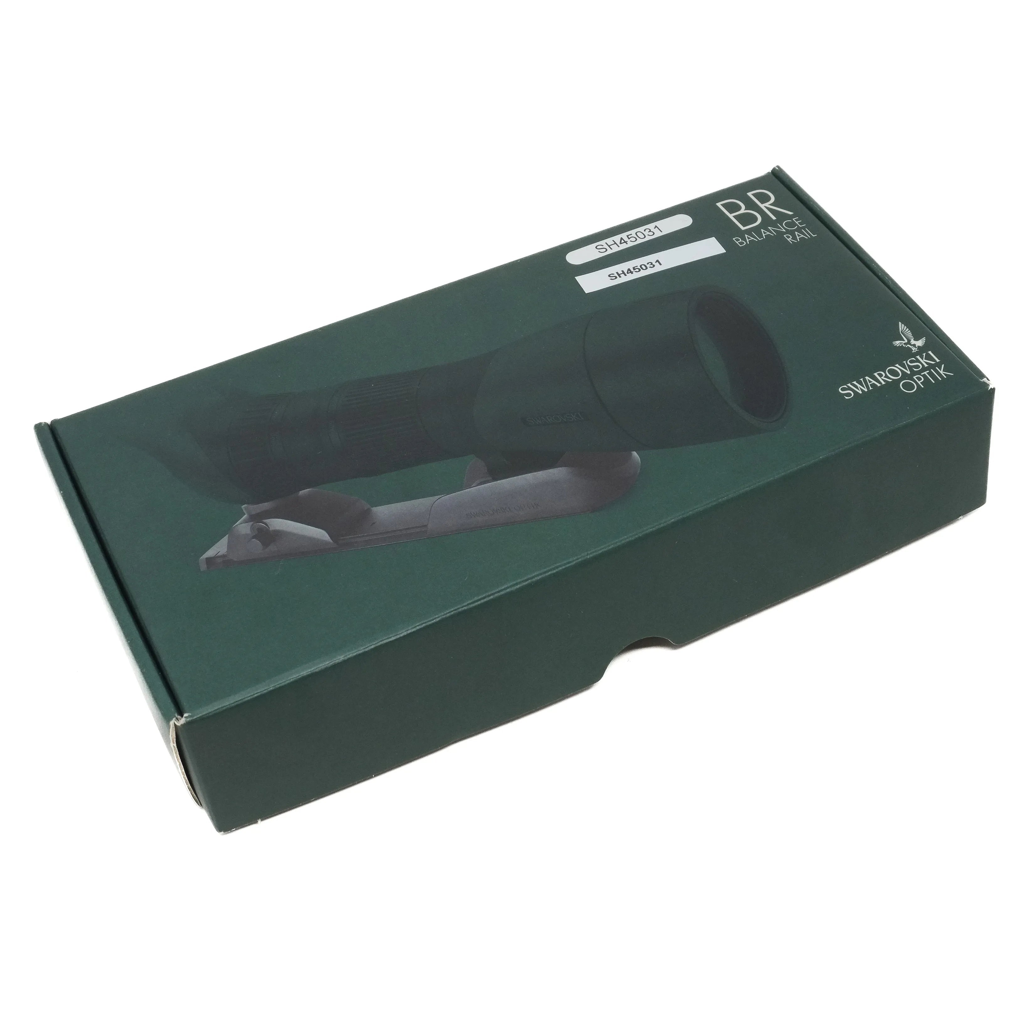 Green box with a Swarovski Optik logo on a white background